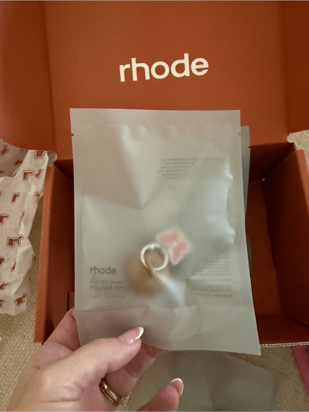 RHODE Pink Butterfly Charm Hair Ring